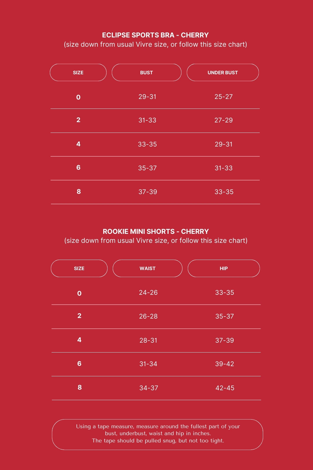 Rookie Mini Shorts (Cherry) *Size down required*