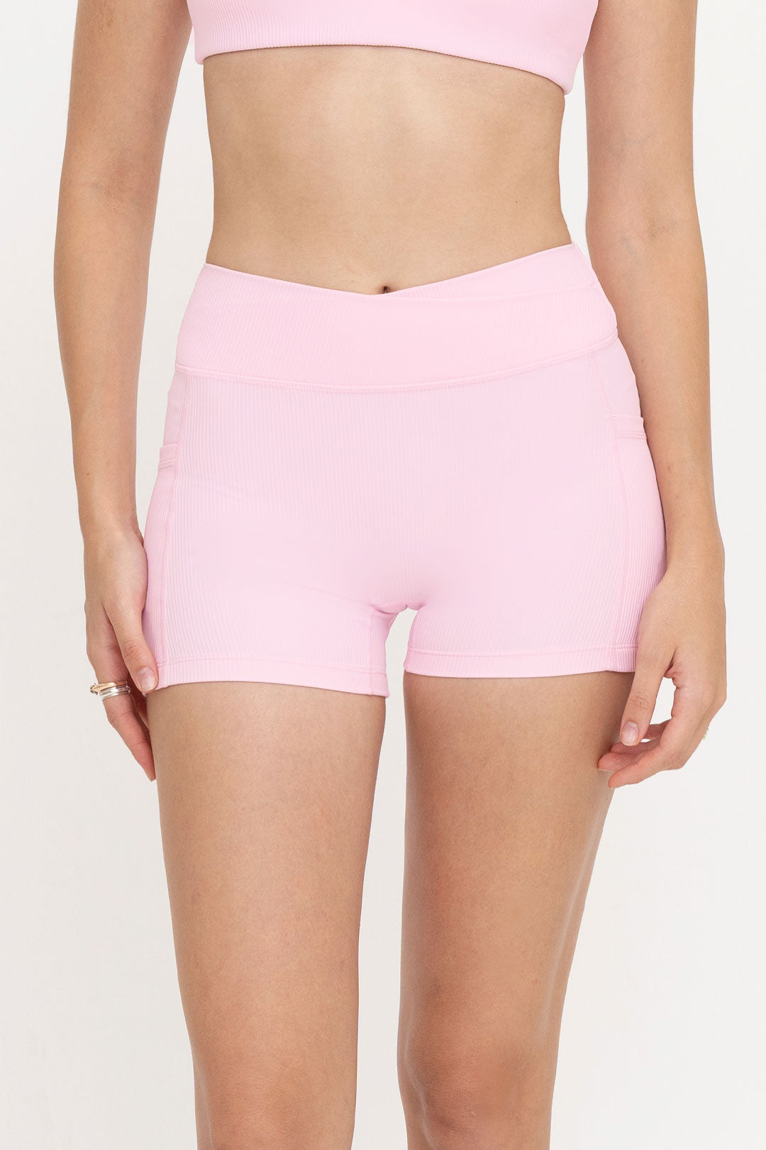 Peachy Mini Shorts Ribbed (Pink Smoothie)