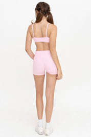 Peachy Mini Shorts Ribbed (Pink Smoothie)