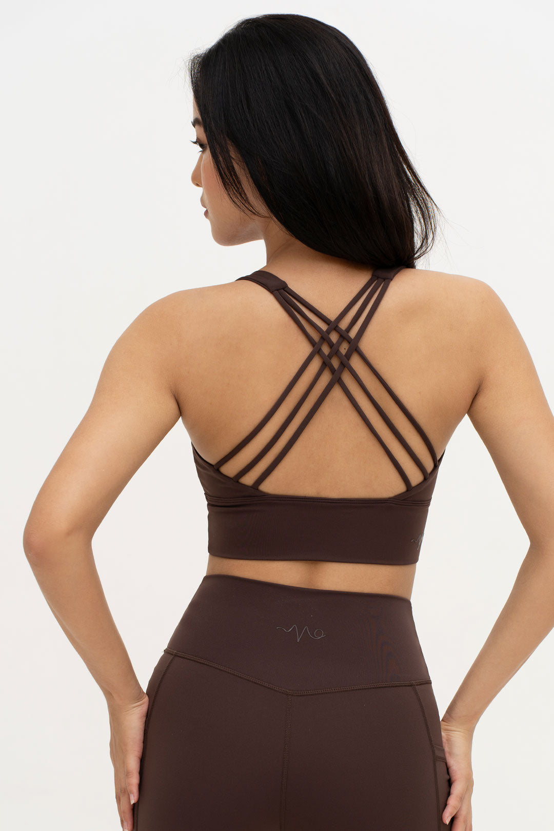 Ripple Long Line Sports Bra (Espresso)