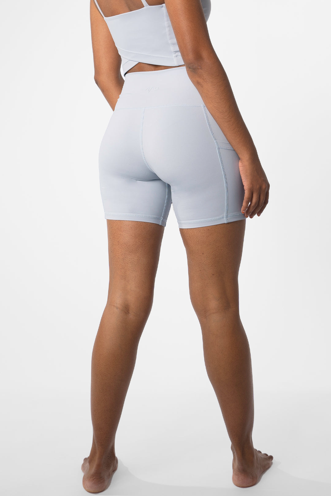 All white sales biker shorts