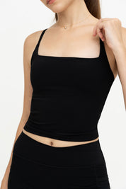 Core Padded Tank (Black/Milk)