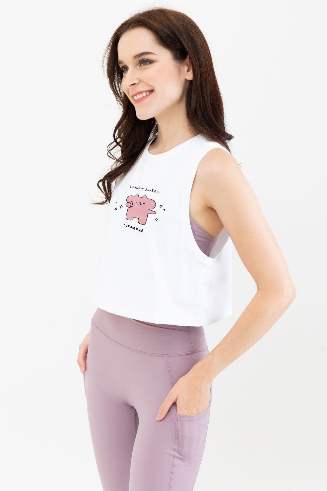 I don’t sweat I sparkle - Ease Tank in Cloud