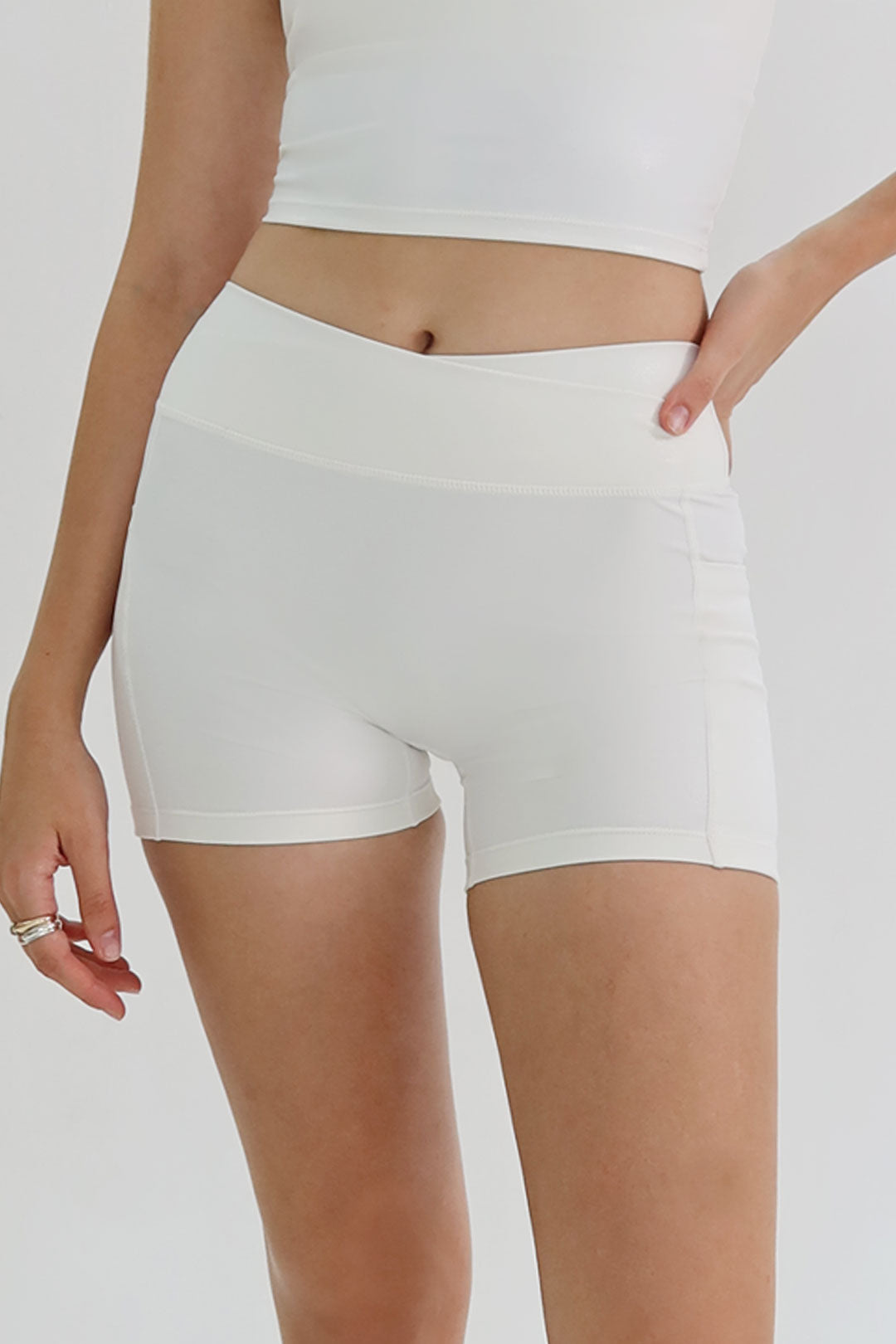 Peachy Mini Shorts (Milk Shimmer)