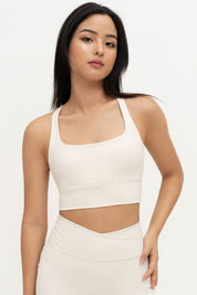 Ripple Long Line Sports Bra (Tofu)
