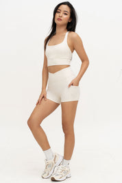 Ripple Long Line Sports Bra (Tofu)